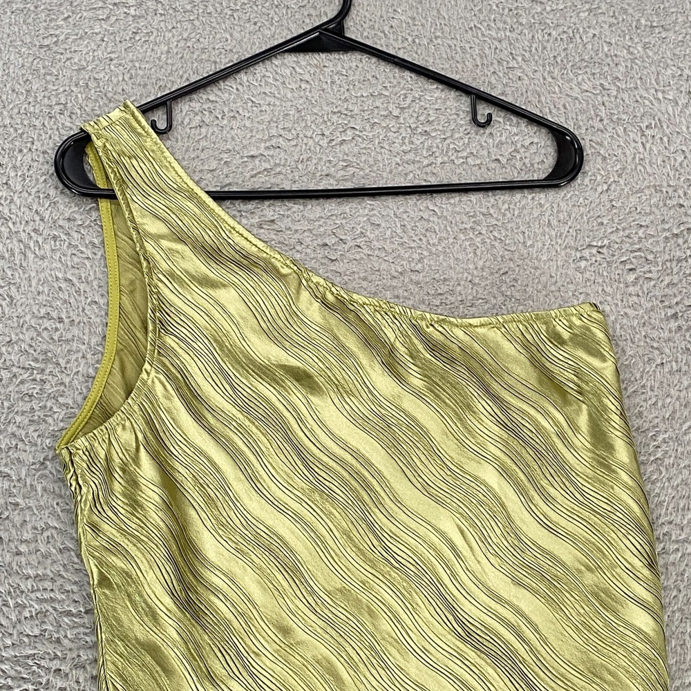 Dolan Anthropologie Top Womens Large One Shoulder Asymmetrical Silky Wavy Green - Picture 2 of 13